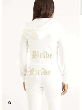 Juicy Couture Gold 'Bride' Velour Track Pants